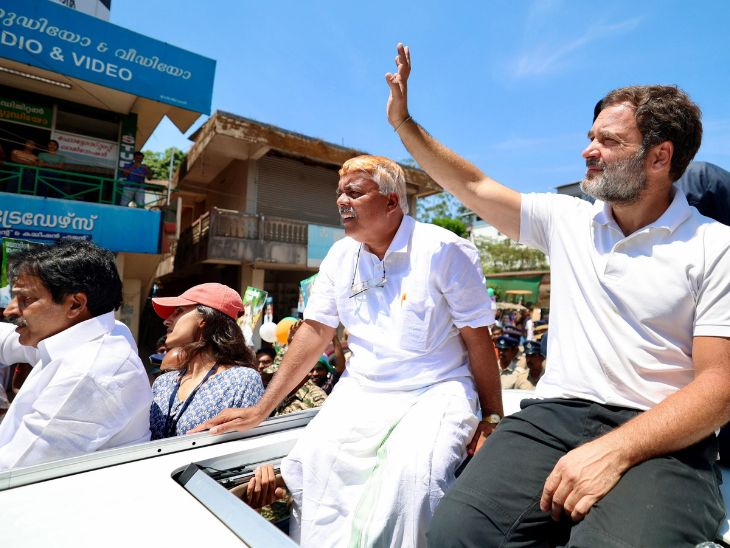 राहुल गांधी लगातार दूसरी बार वायनाड से चुनाव लड़ रहे हैं। फोटो 15 अप्रैल की है, जब राहुल ने यहां रोड शो किया था। 2009 में बनी वायनाड सीट पर हमेशा से कांग्रेस ही जीत रही है।