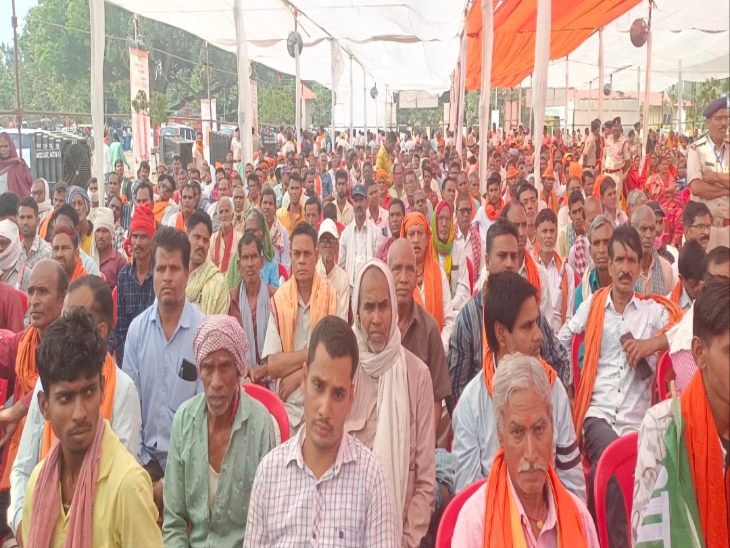 सीएम विष्णु देव साय की सभा में उमड़ी भीड़।