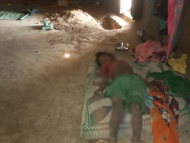 घर में पड़ा था महिला का शव, पति खोद रहा था गड्ढा