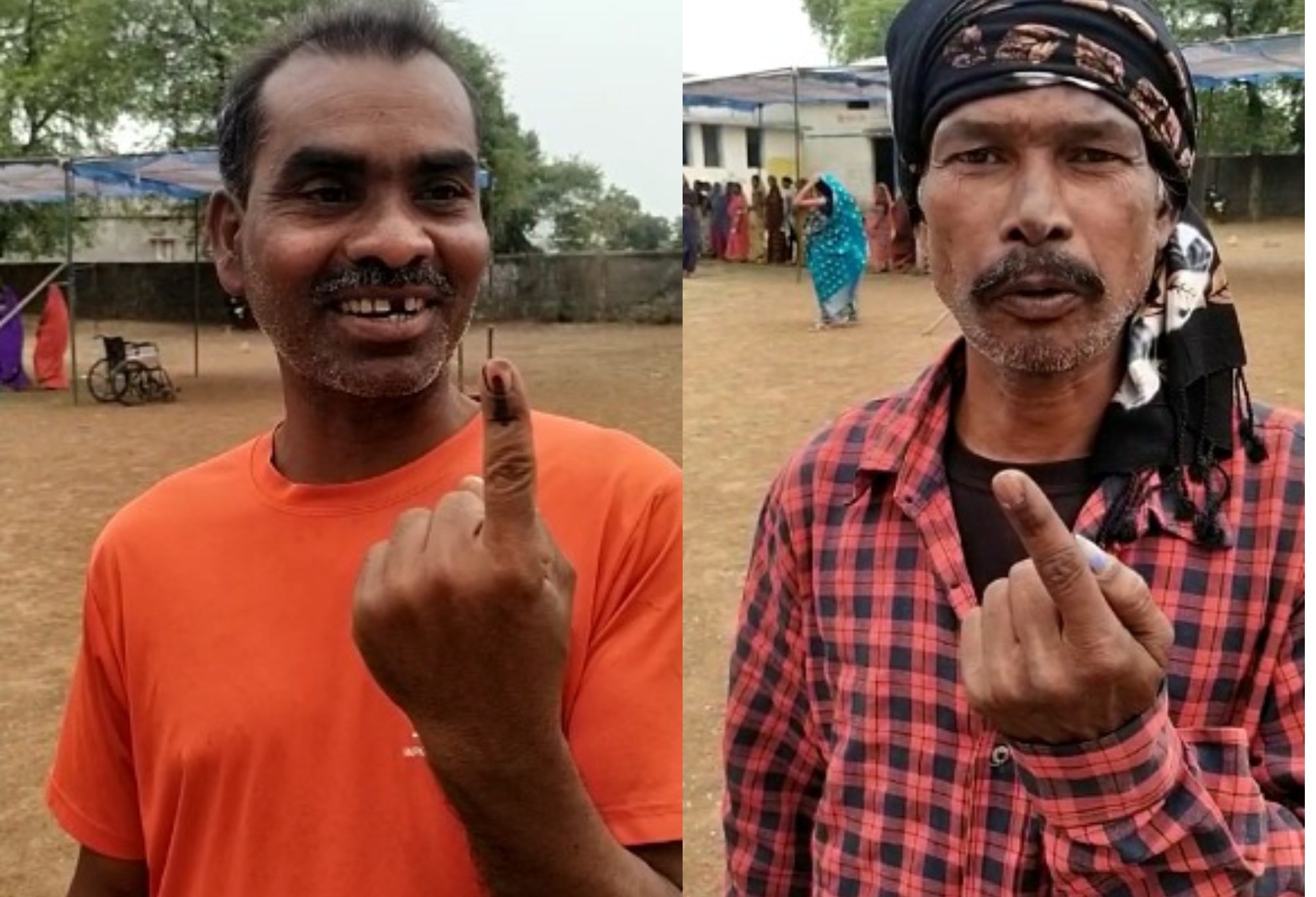 घर आजा संगी अभियान के तहत वापस आए श्रमिकों ने किया मतदान।