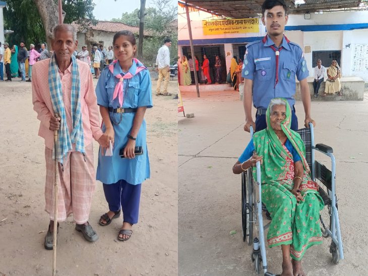 NCC, NSS और स्काउट ने बुजुर्ग और दिव्यांगों की मदद की