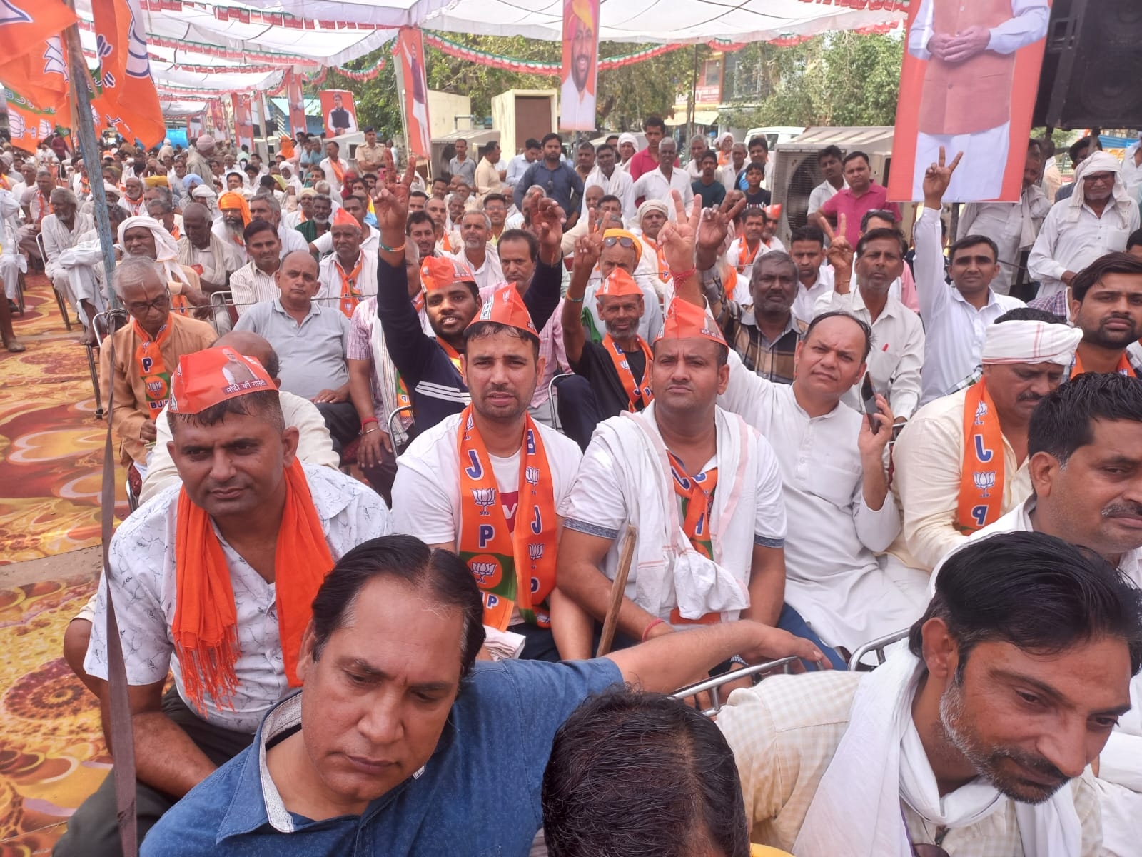 जींद के नरवाना में भाजपा की विजय संकल्प रैली।  - Dainik Bhaskar