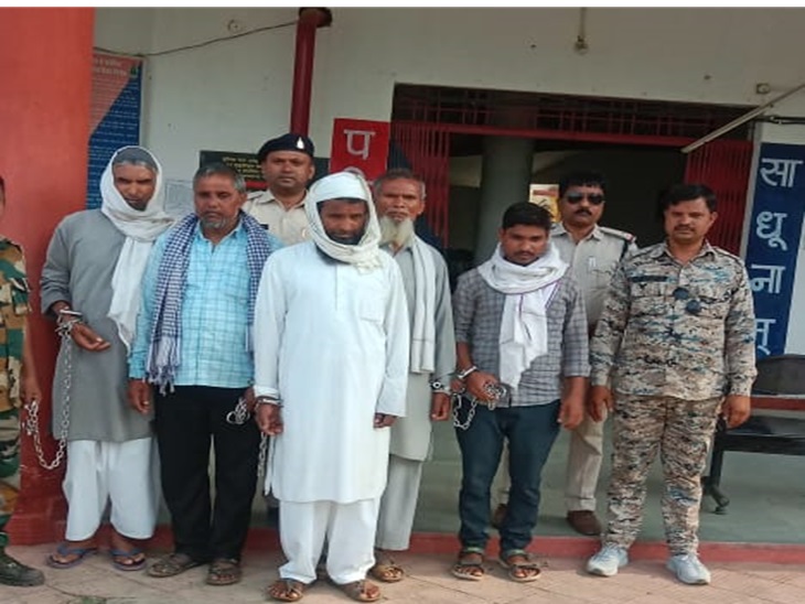 पुलिस गिरफ्त में गौ हत्या के आरोपी - Dainik Bhaskar