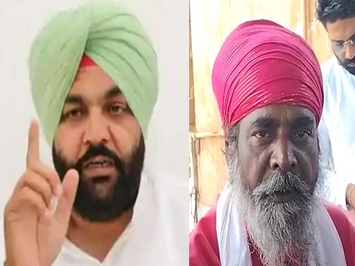 कांग्रेस प्रत्याशी गुरजीत औजला और बाबा मलकीत नाथ महाराज बाबा नछ्तर दास । - Dainik Bhaskar