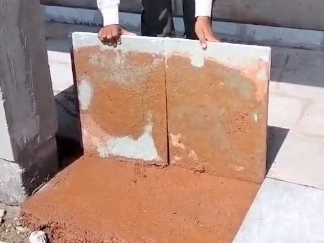 Use of substandard construction material in library construction Bundi ...