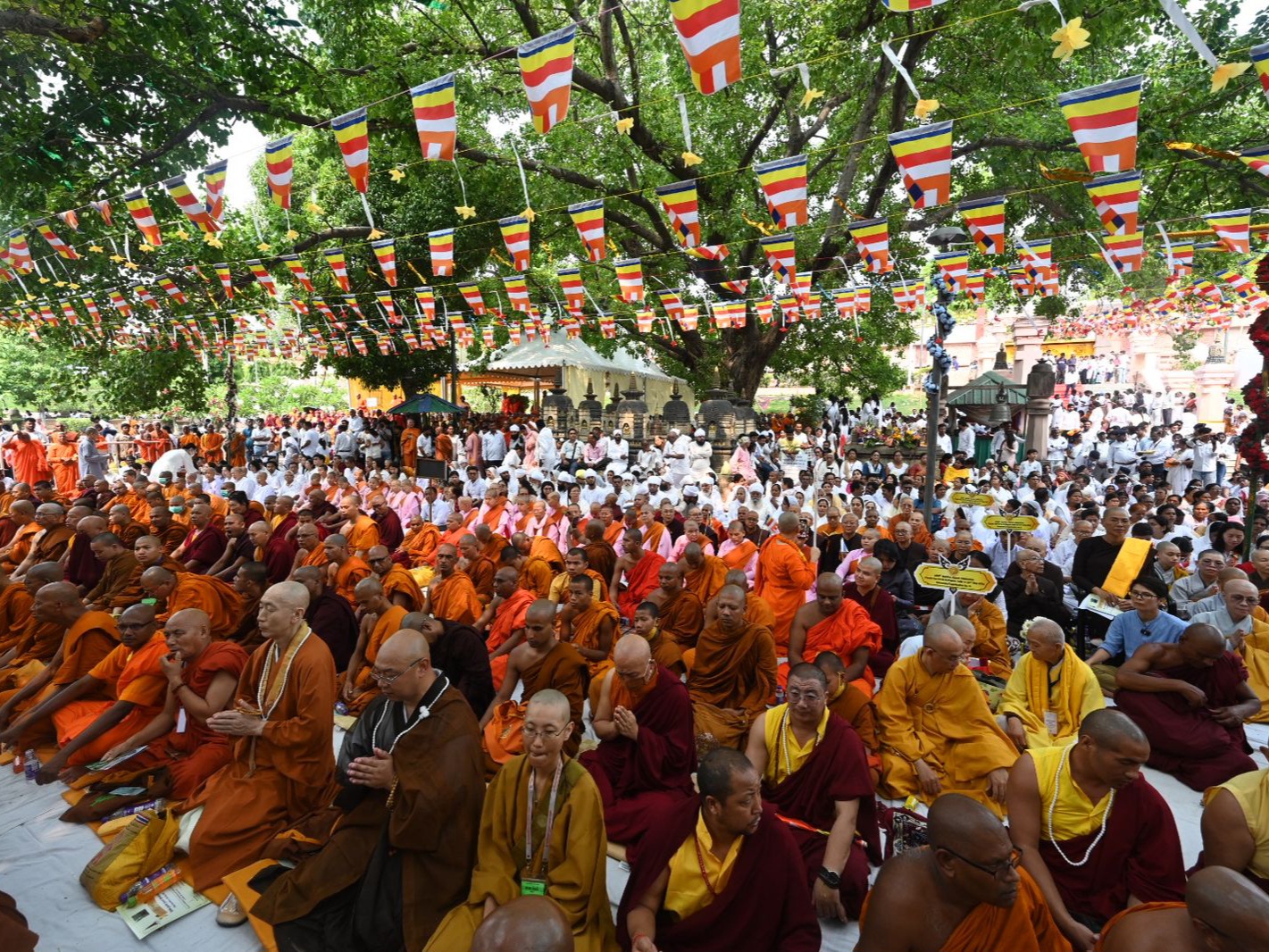 बुद्ध जयंती समारोह में उपस्थित लोग।