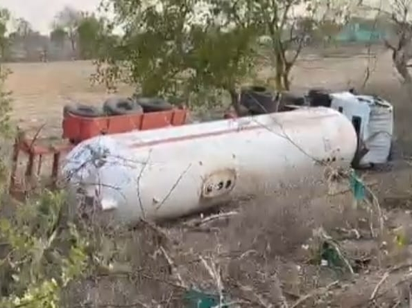 A tanker full of propylene gas overturned