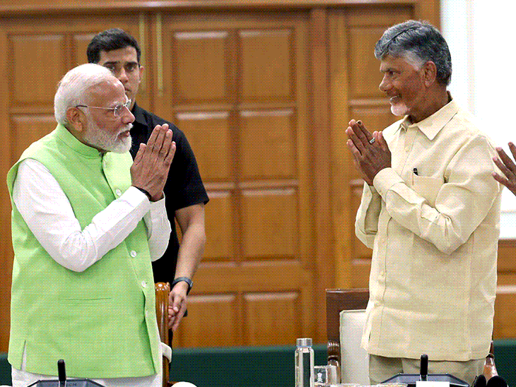 हाल ही में हुए आंध्र प्रदेश विधानसभा और लोकसभा चुनावों में TDP प्रमुख चंद्रबाबू नायडू का शानदार प्रदर्शन रहा है। - Dainik Bhaskar