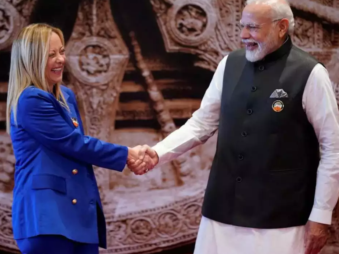 प्रधानमंत्री नरेंद्र मोदी G20 समिट के दौरान इटली की प्रधानमंत्री जियॉर्जिया मेलोनी के साथ (फाइल) - Dainik Bhaskar