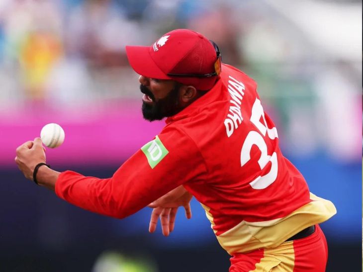 फाइन लेग पर नवनीत धालीवाल ने कैच छोड़ा।