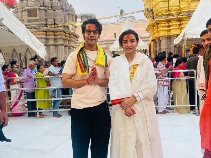 अभिनेता राजकुमार राव ने पत्नी अभिनेत्री पत्रलेखा के साथ में किया बाबा विश्वनाथ का दर्शन।