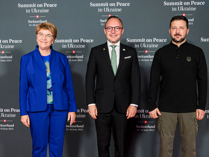 समिट की शुरुआत से पहले यूक्रेनी राष्ट्रपति जेलेंस्की ने भविष्यवाणी की कि यूक्रेन पीस समिट से इतिहास बदलने जा रहा है। - Dainik Bhaskar