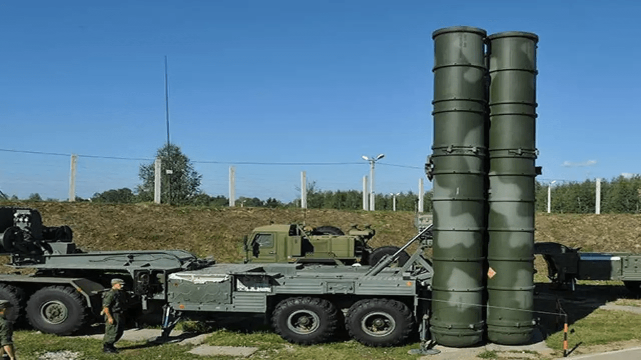 S-400 is a surface-to-air defense system. It can target any aircraft or missile in the sky up to a distance of 400 km
