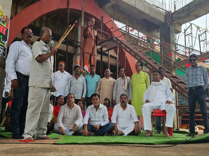 भिलाई पावर हाउस में किया गया धरना प्रदर्शन