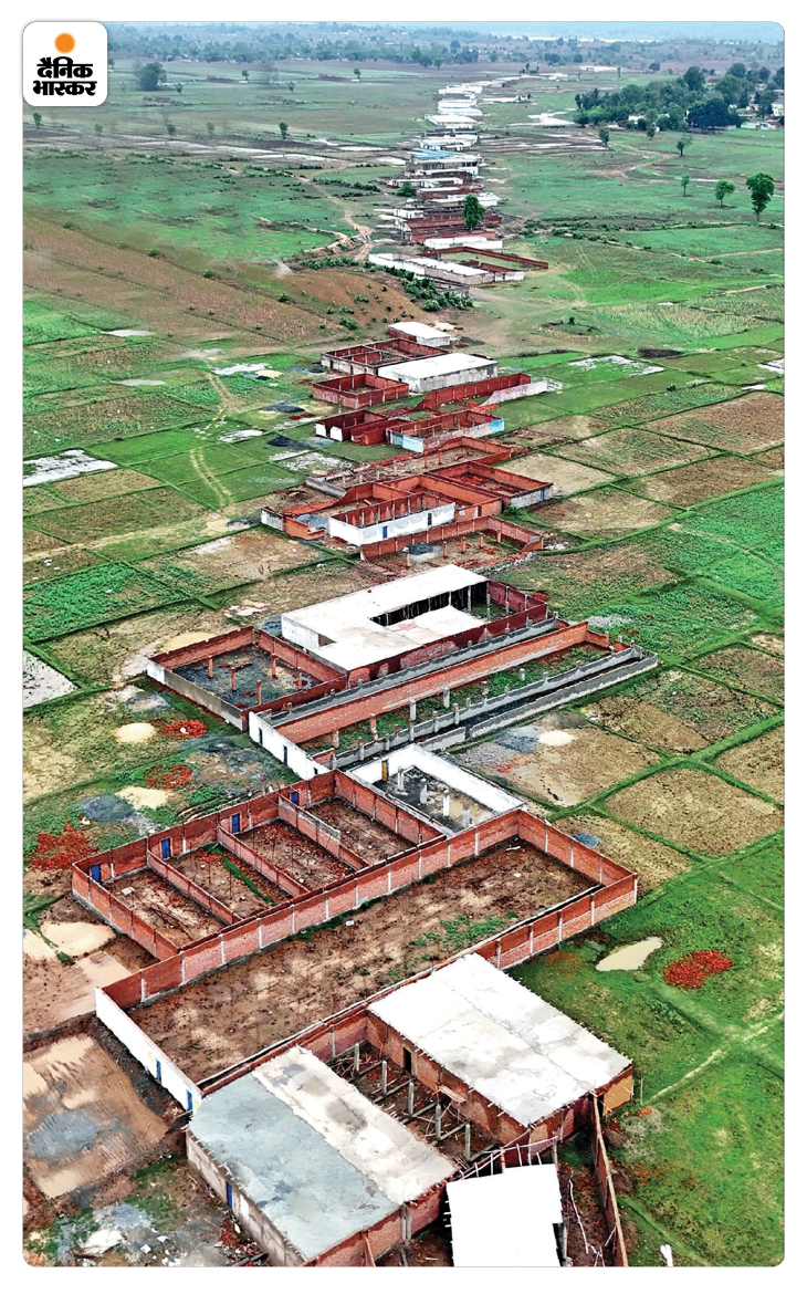 जिन 33 गांवों की जमीन चिह्नित की गई है, वहां महीने भर पहले खेत ही खेत नजर आते थे, लेकिन अब पक्के मकानों की लाइन है। फोटो : शान बहादुर