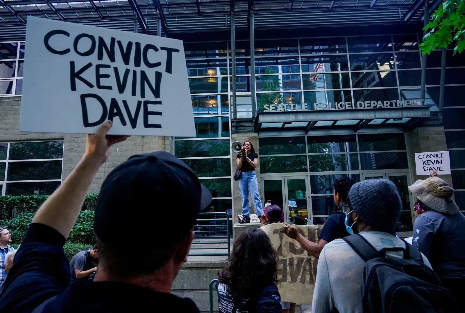In Seattle, there were massive protests outside police headquarters in January 2023.