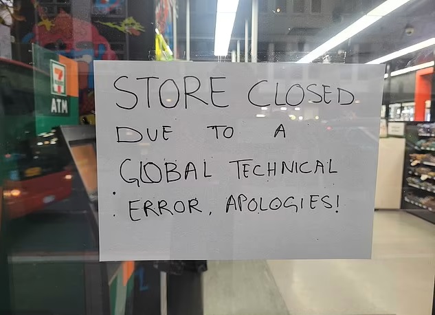 In many stores and ATMs, information about closure of services was given by writing on a slip.