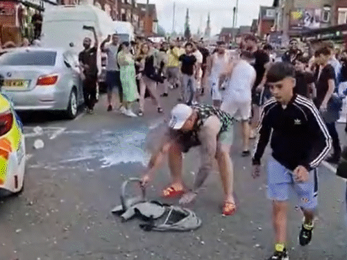 Children involved in the protest also pelted stones at police vehicles.