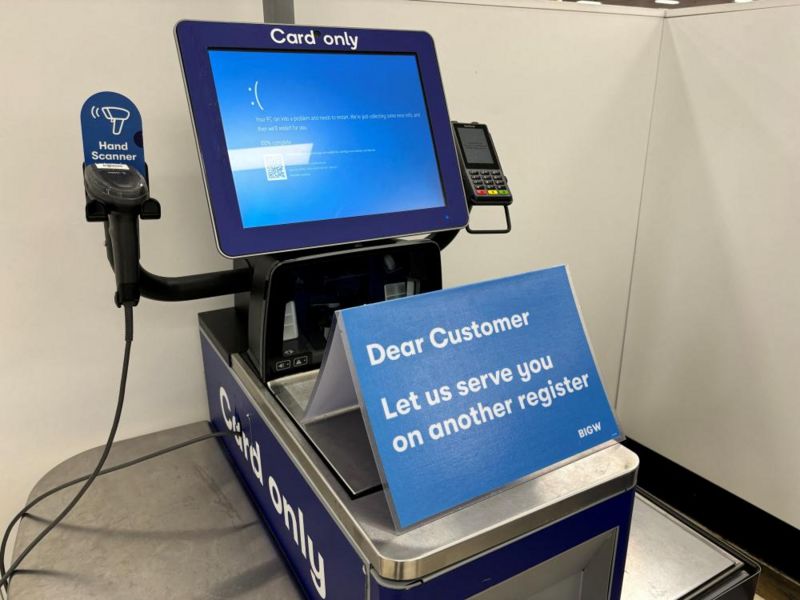 The card payment system has crashed at many stores in Britain.