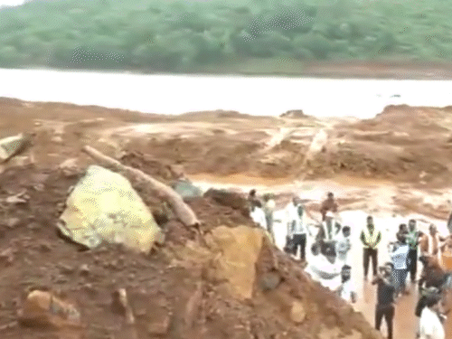 Relief operations are underway following a landslide on NH 66 in Ankola taluk of Uttara Kannada district in Karnataka.