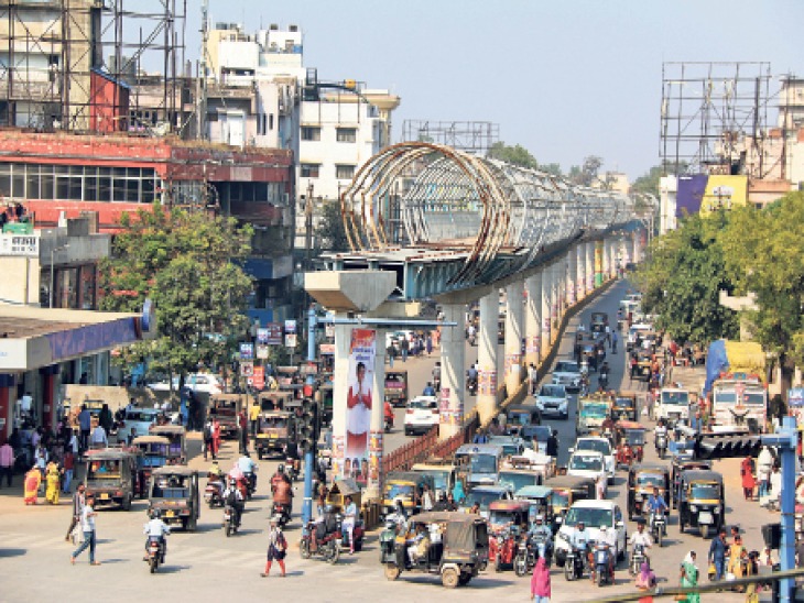 Incomplete sky walk will be constructed after seven years, pedestrian  pressure will be reduced from GE Road Shastri Chowk | सीएम ने दी मंजूरी:  सात साल बाद बनेगा अधूरा स्काई वॉक, जीई