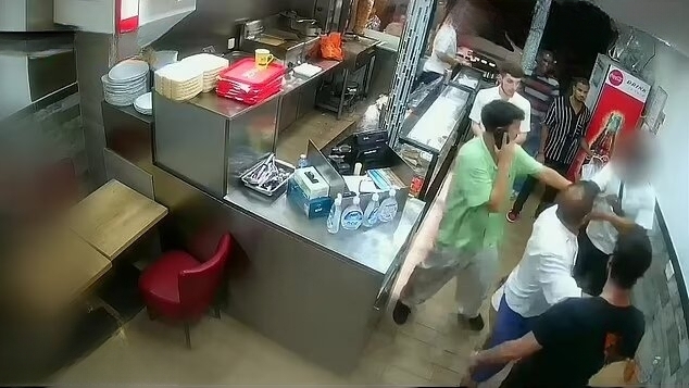 The other customers in the restaurant beat up the accused badly. After this, he fled.