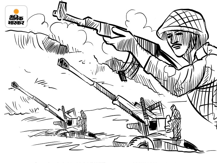 1999 में पाकिस्तानी सेना ऊंचाई से भारतीय सेना पर गोलीबारी कर रही थी, जबकि भारतीय सेना नीचे से लगातार चोटी की ओर बढ़ रही थी।