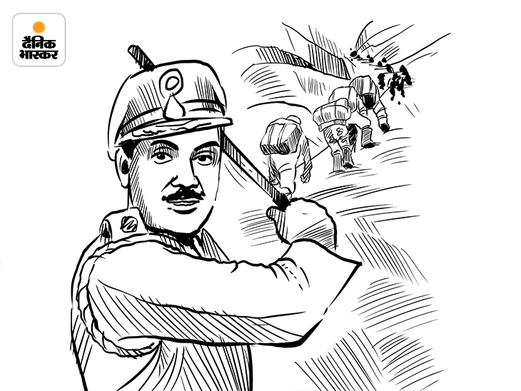 भारतीय जवान दुश्मन की गोली से बचते हुए आगे बढ़ रहे थे।