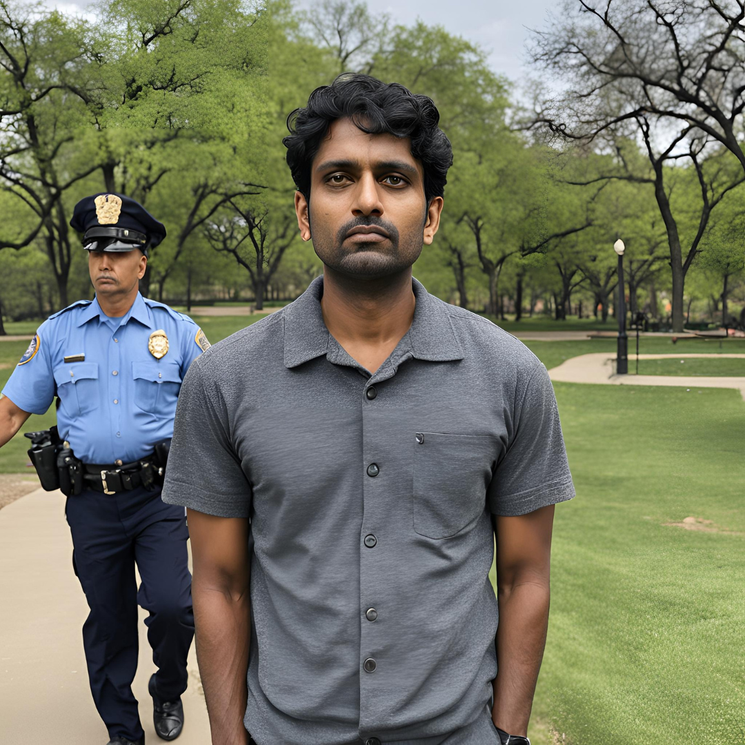 आरोपी शख्स को पुलिस ने पार्क से गिरफ्तार किया। (तस्वीर प्रतीकात्मक- एआई जनरेटेड)
