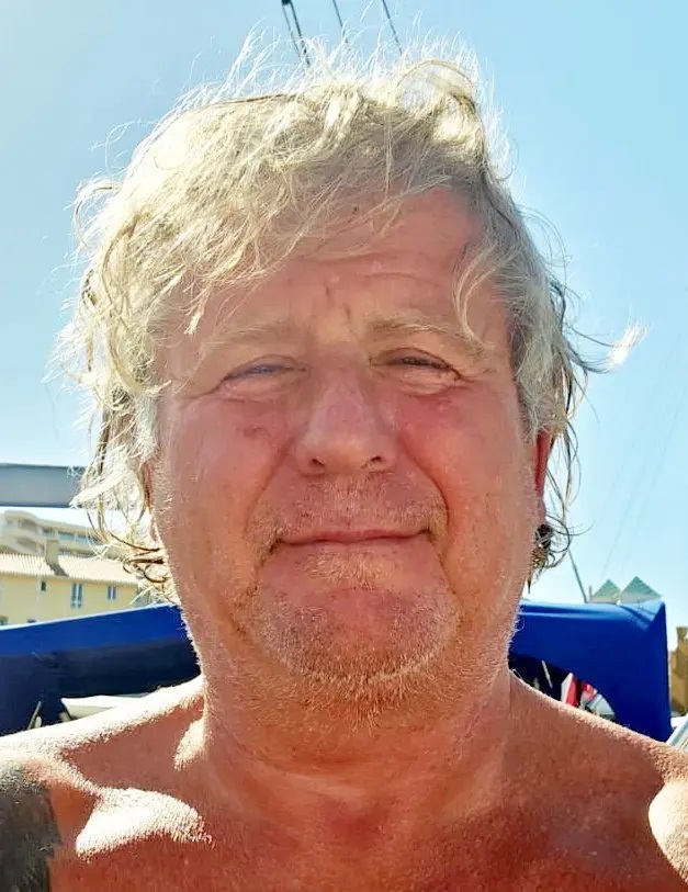 The photo is of Robert Powell, who went on a 10-day trip on a yacht to celebrate his birthday.