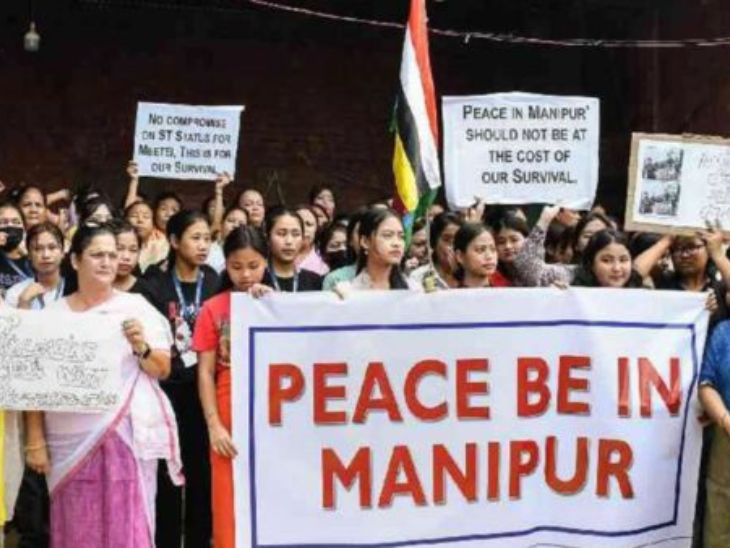 मणिपुर में 3 मई 2023 से हिंसा शुरू हुई है। पिछले एक साल से यहां कुकी मैतई कम्युनिटी के बीच शांति समझौते की मांग की जा रही थी। - Dainik Bhaskar