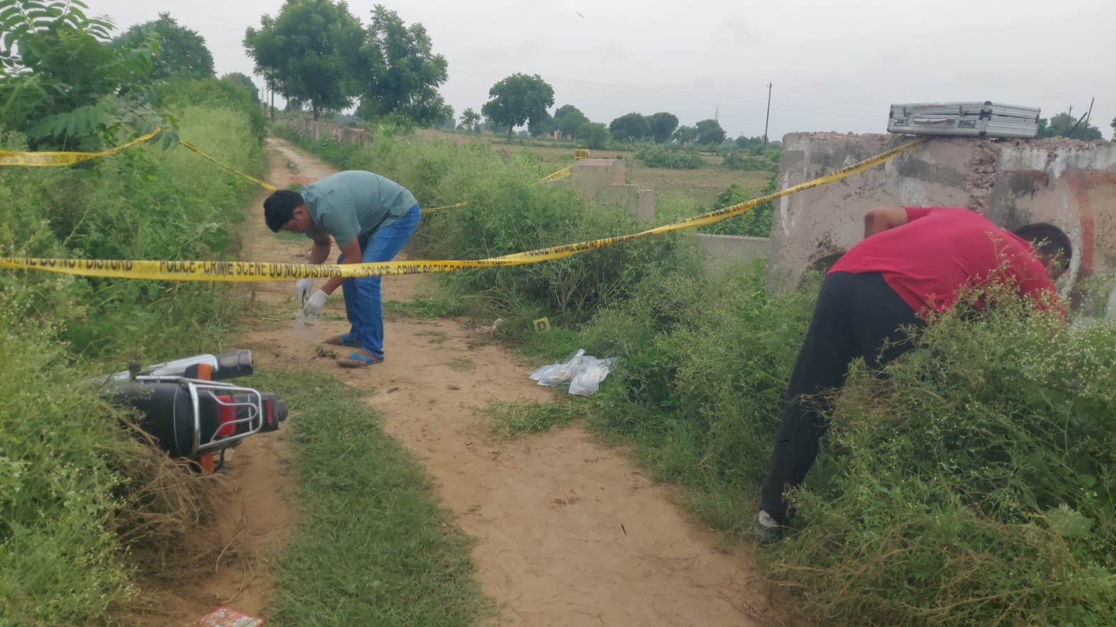 The team of forensic experts has arrived to collect evidence.