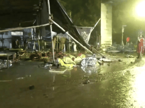 Violent protesters vandalized the protest site.