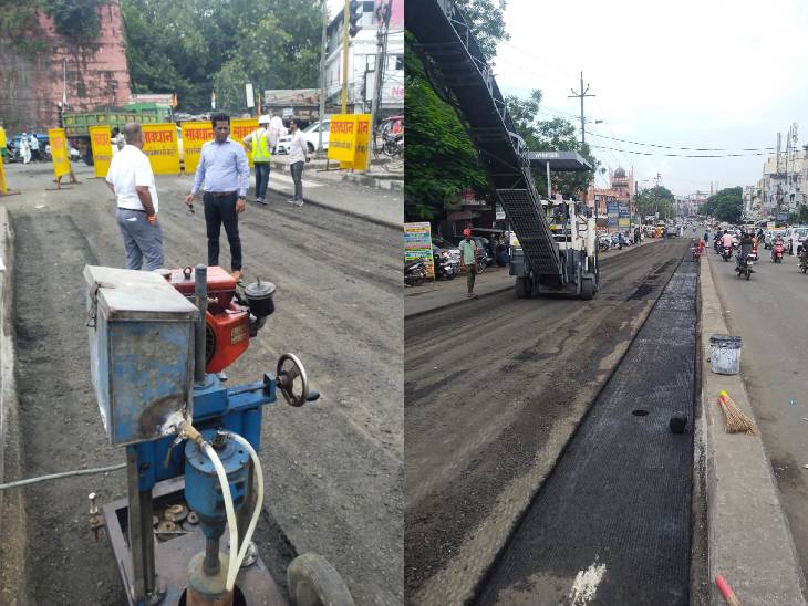 एलबीएस हॉस्पिटल के सामने रॉयल मार्केट की सड़क की भी मरम्मत की जा रही है।