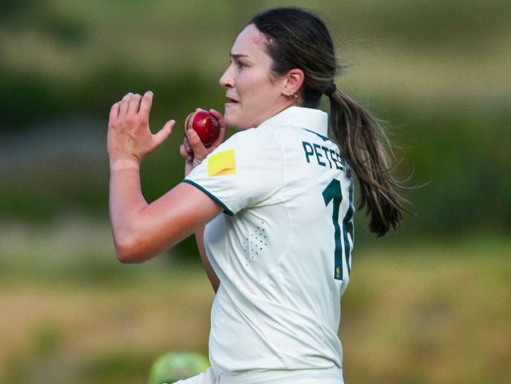 Australia A's Kat Patterson took 5 wickets in the first innings.
