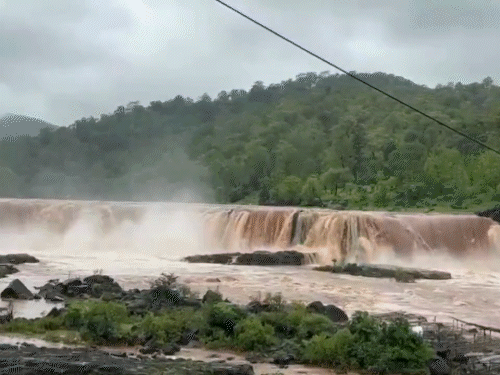 डंग जिले में अंबिका नदी उफान पर है। डंग में कई घरों में अंबिका नदी का पानी भर गया है।