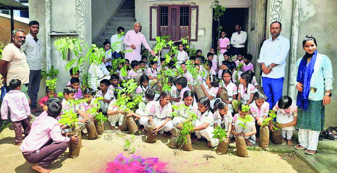 An environmentalist distributed 500 plants of various varieties in ...