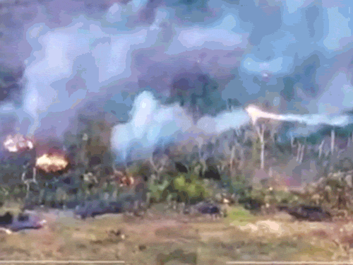 The Ukrainian army used Dragon drones to target soldiers hiding in the forest.