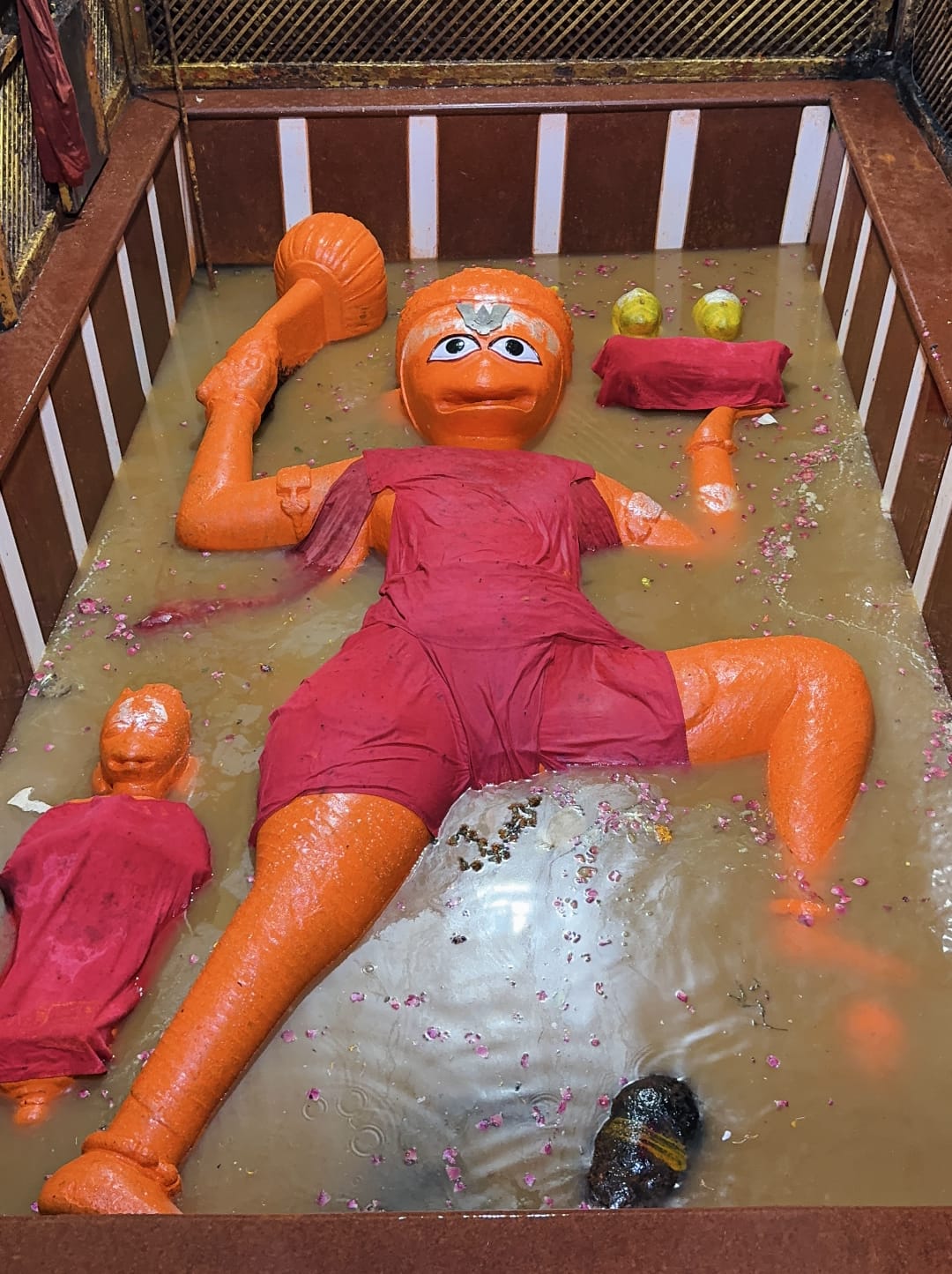 प्रयागराज में गंगा का जलस्तर बढ़ गया है। लेटे हुए हनुमान मंदिर तक गंगा का पानी पहुंच गया है