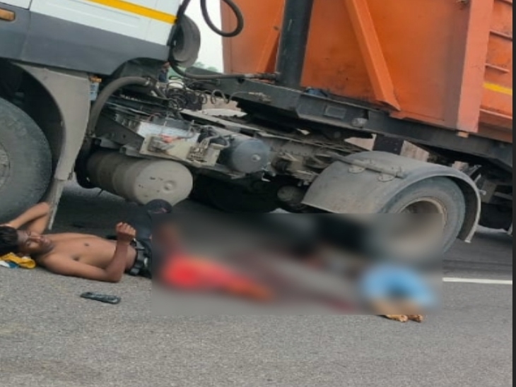 जांजगीर-चांपा में NH-49 पर कोयला लोड हाइवा ने बाइक सवार 2 दोस्तों को जोरदार टक्कर मार दी - Dainik Bhaskar