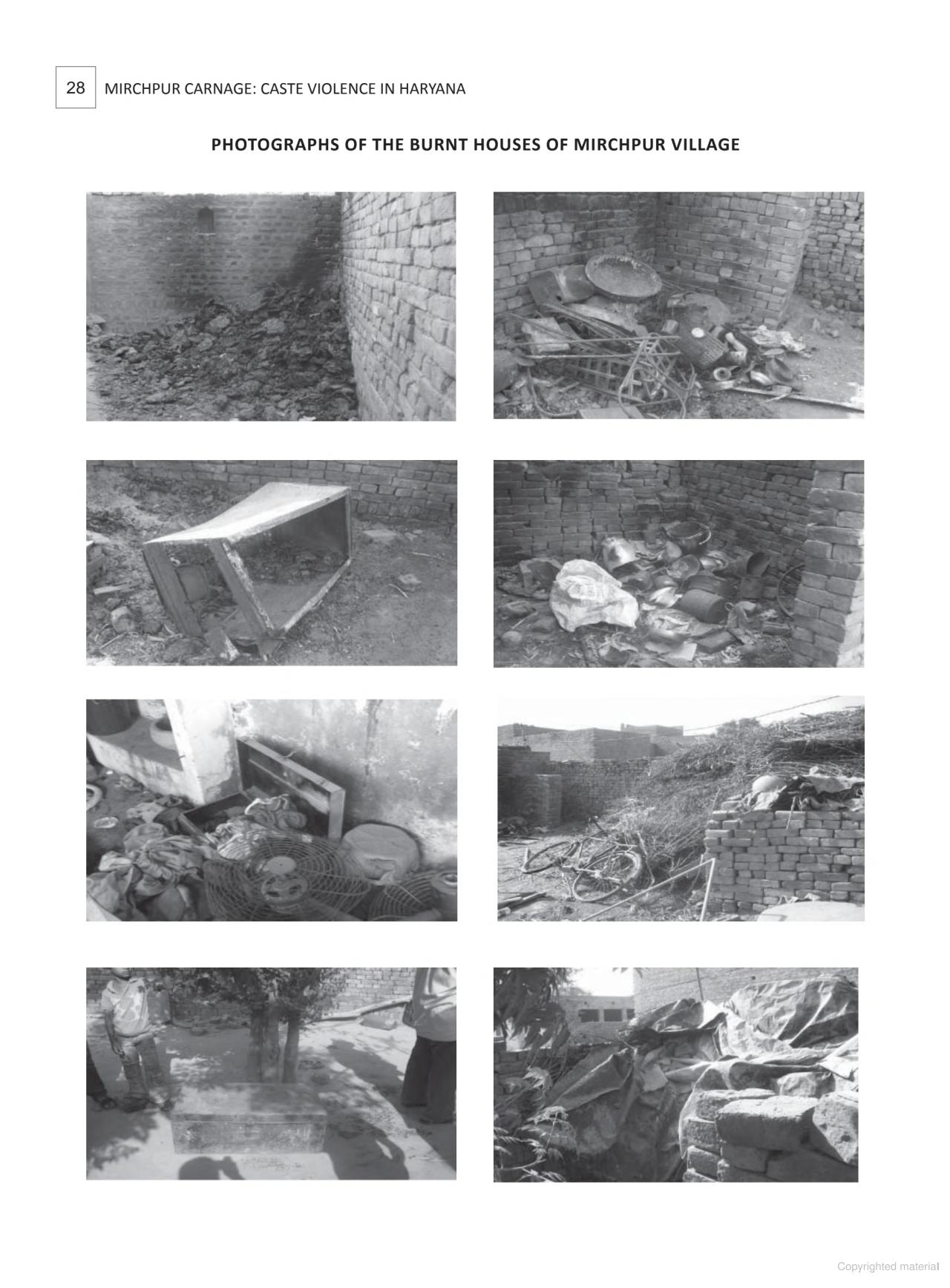 मिर्चपुर में दलितों के जले हुए घर (साभार- Mirchpur Carnage: Caste Violence in Haryana)