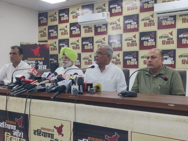 छत्तीसगडचे मुख्यमंत्री भूपेश बघेल मला संबोधित करताना.