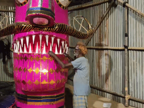 Agra Effigy of Raavan which will be burnt by Ram is being made by a ...
