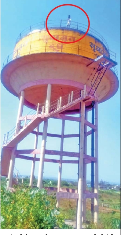 A young man climbed on a water tank after a dispute with his wife ...