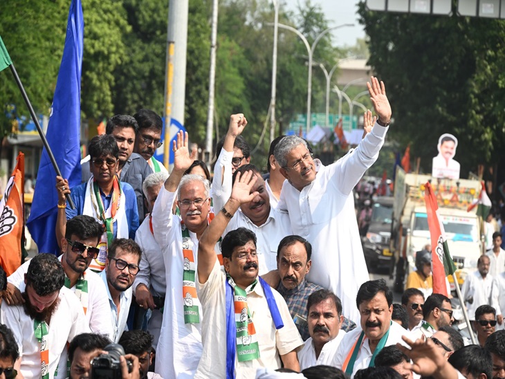 महाराष्ट्र में चुनाव प्रचार करते हुए पूर्व मुख्यमंत्री भूपेश बघेल