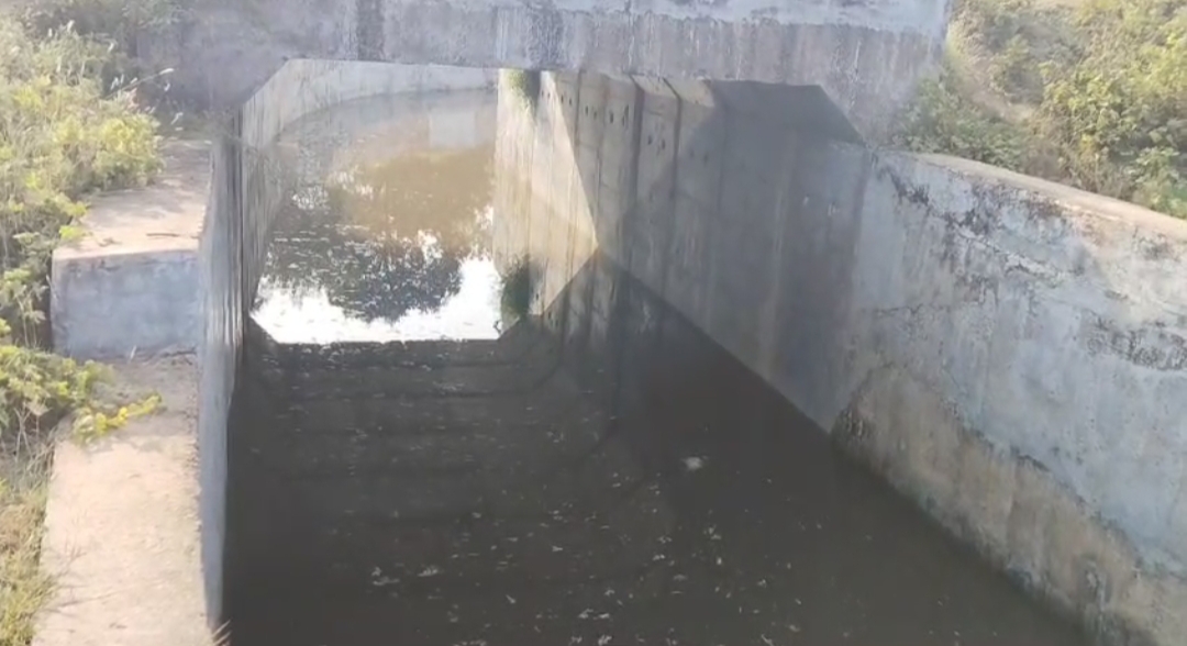 पुलिया में अभी भी पानी भरा हुआ है।