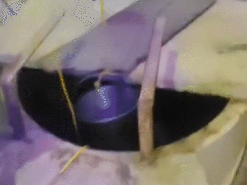 कुएं से बाल्टी के माध्यम से निकाला गया पेट्रोल।