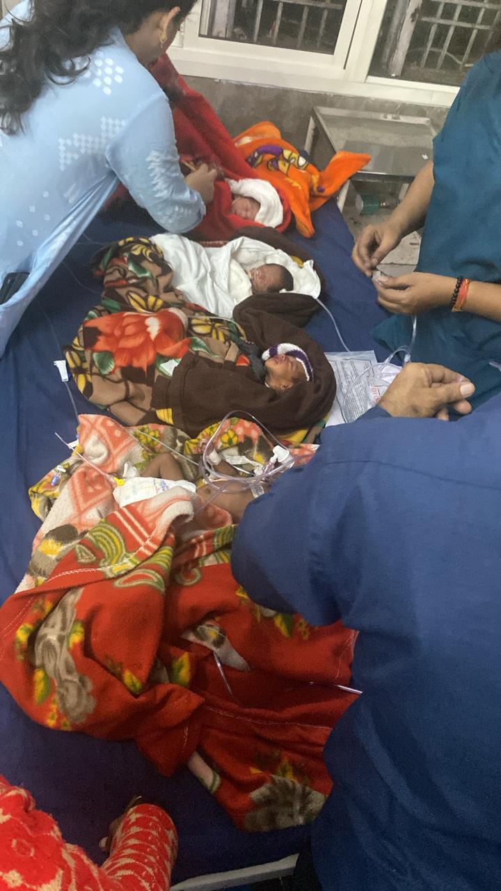 The rescued children are being treated from SNCU.