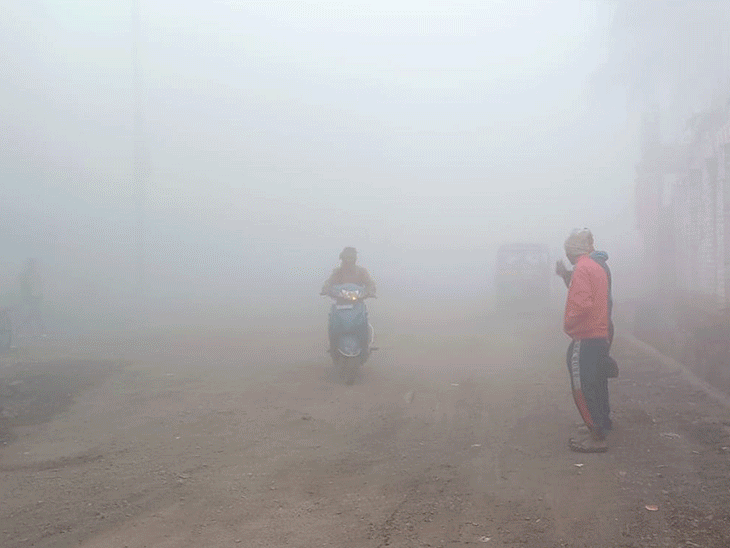 Night temperature in Durg is 5 degrees below normal, no change in temperature for next 5 days | छत्तीसगढ़ में पड़ रही कड़ाके की ठंड: सरगुजा संभाग 8 डिग्री तापमान के साथ