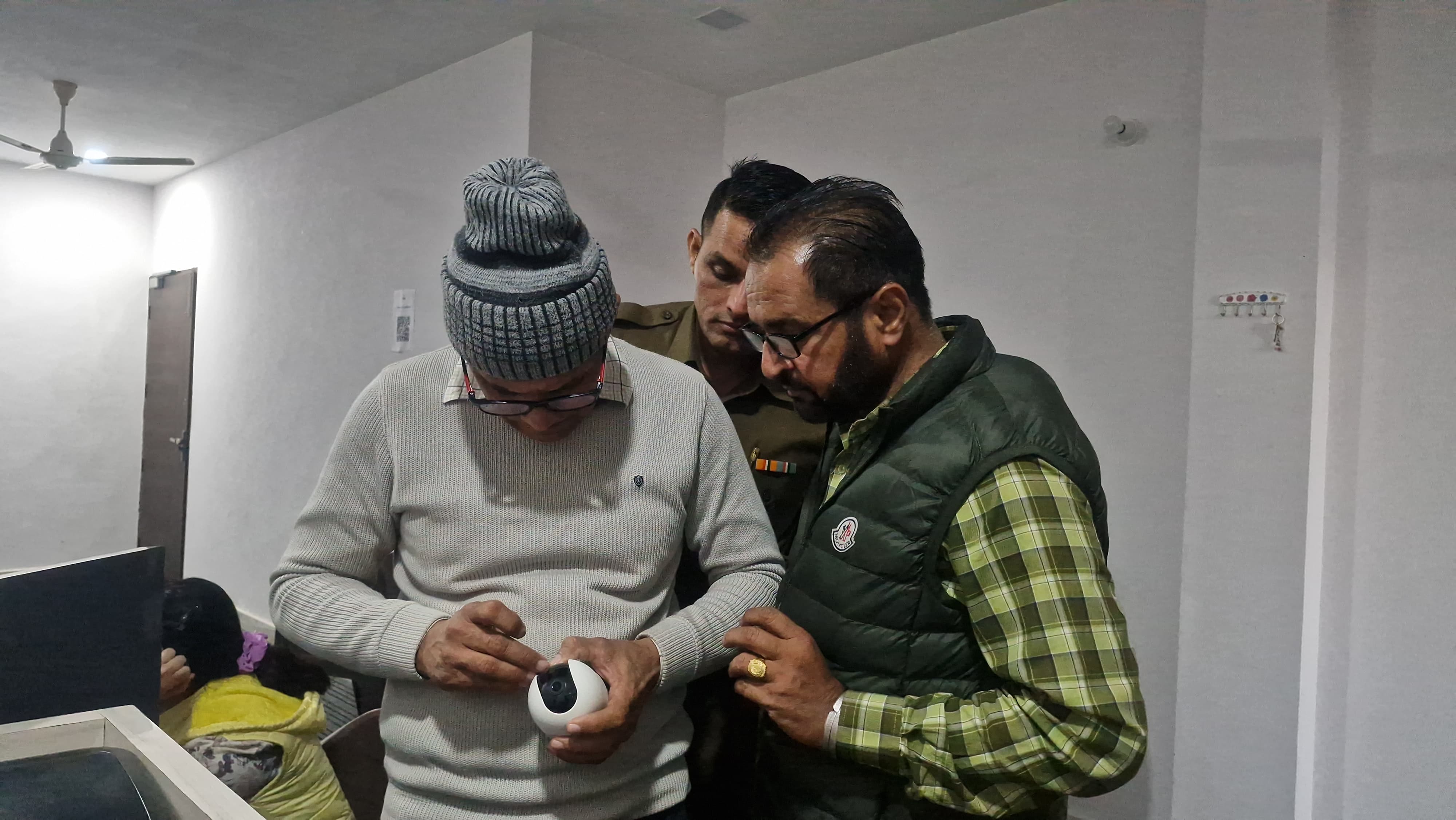 While checking the cameras installed in the institute.